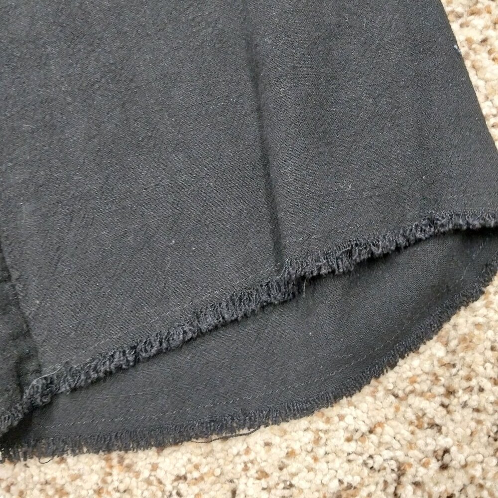 3007 Size L Linen Like Fringed Hem Black Pants and Matching Vest. - Picture 2 of 8